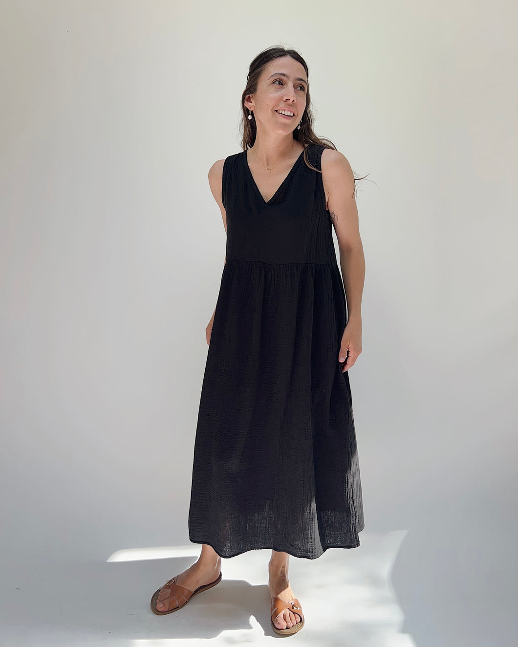It Is Well | Organic Reversible Gauze Dress in Black