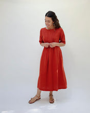 Load image into Gallery viewer, Yuvita | Pintuck Pleat Dress in Brick
