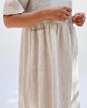Load image into Gallery viewer, Yuvita | Front Pocket Dress in Natural Pinstripe
