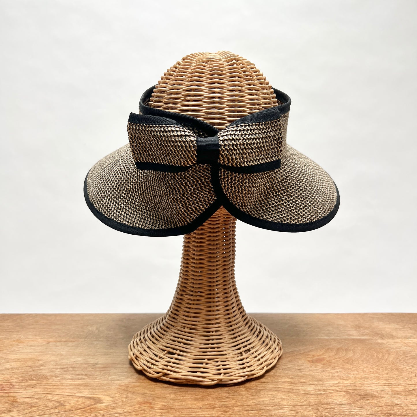 Roll Up Visor in Black Tweed