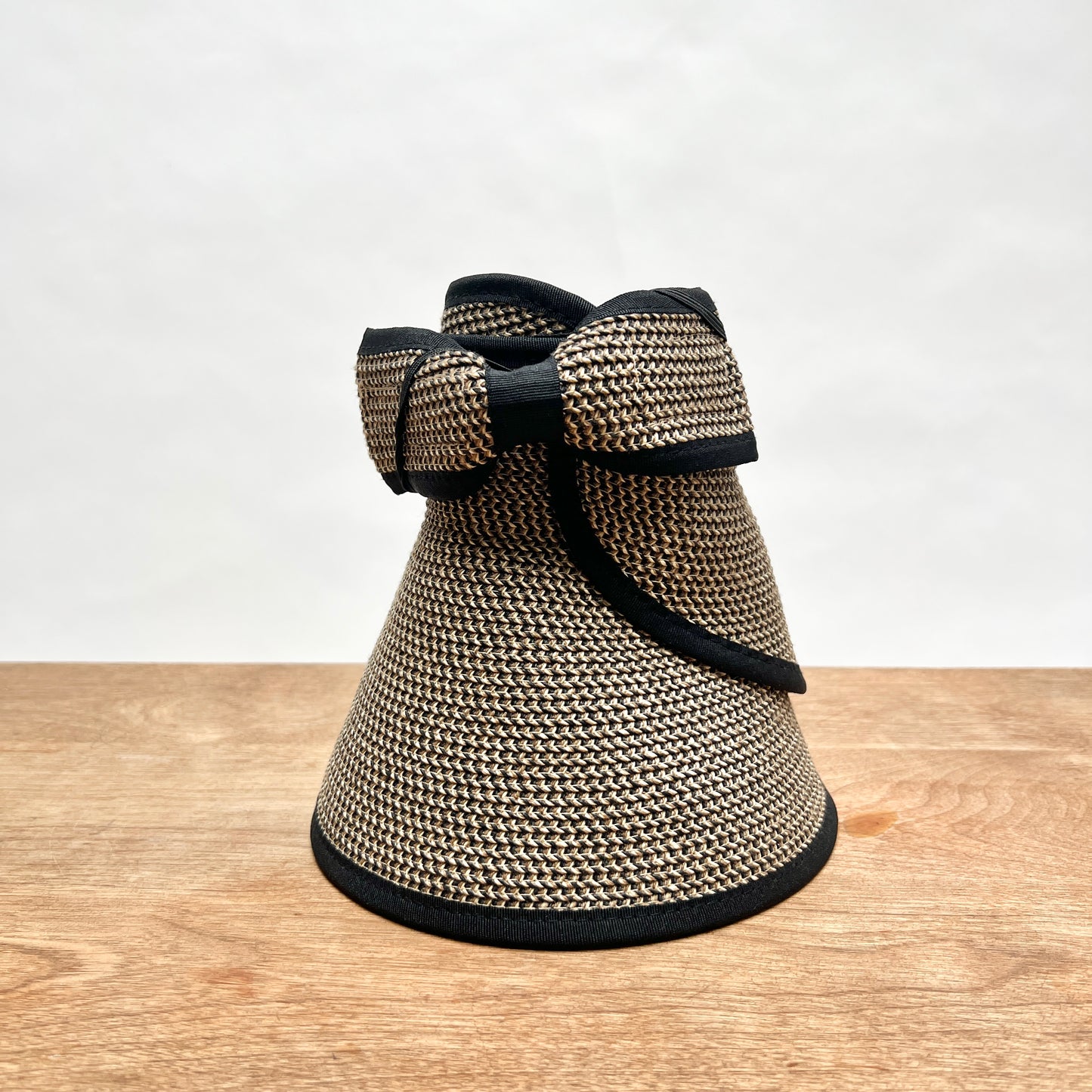 Roll Up Visor in Black Tweed