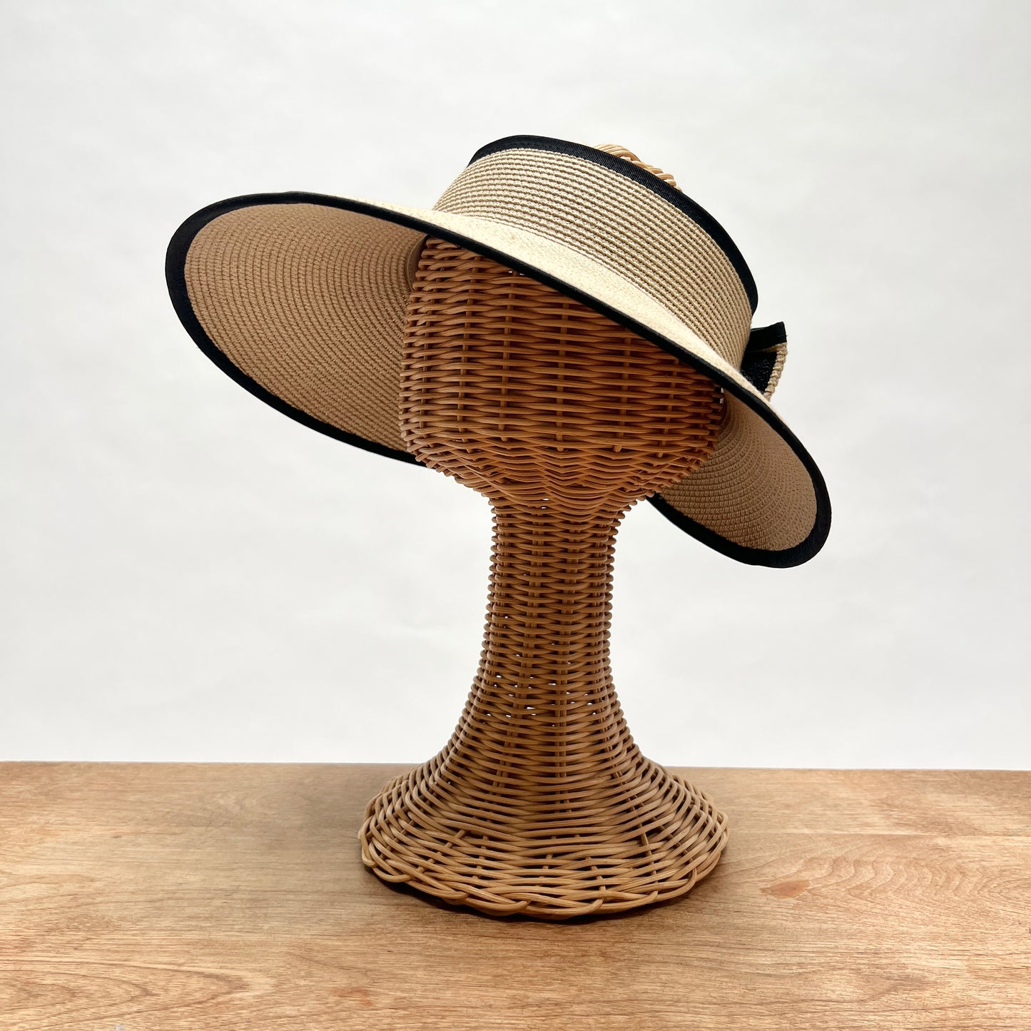 Roll Up Visor in Natural with Black Trim