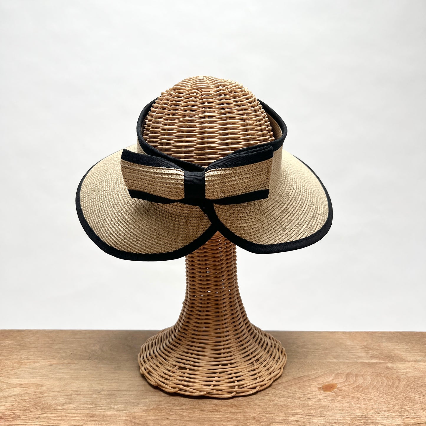 Roll Up Visor in Natural with Black Trim