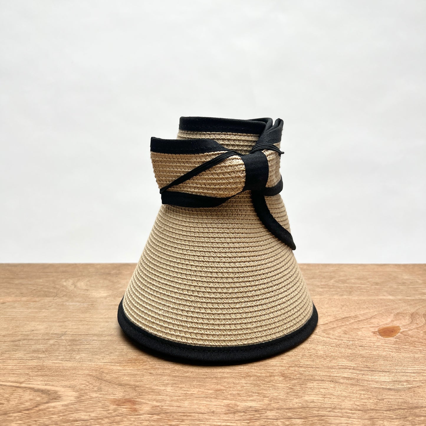 Roll Up Visor in Natural with Black Trim