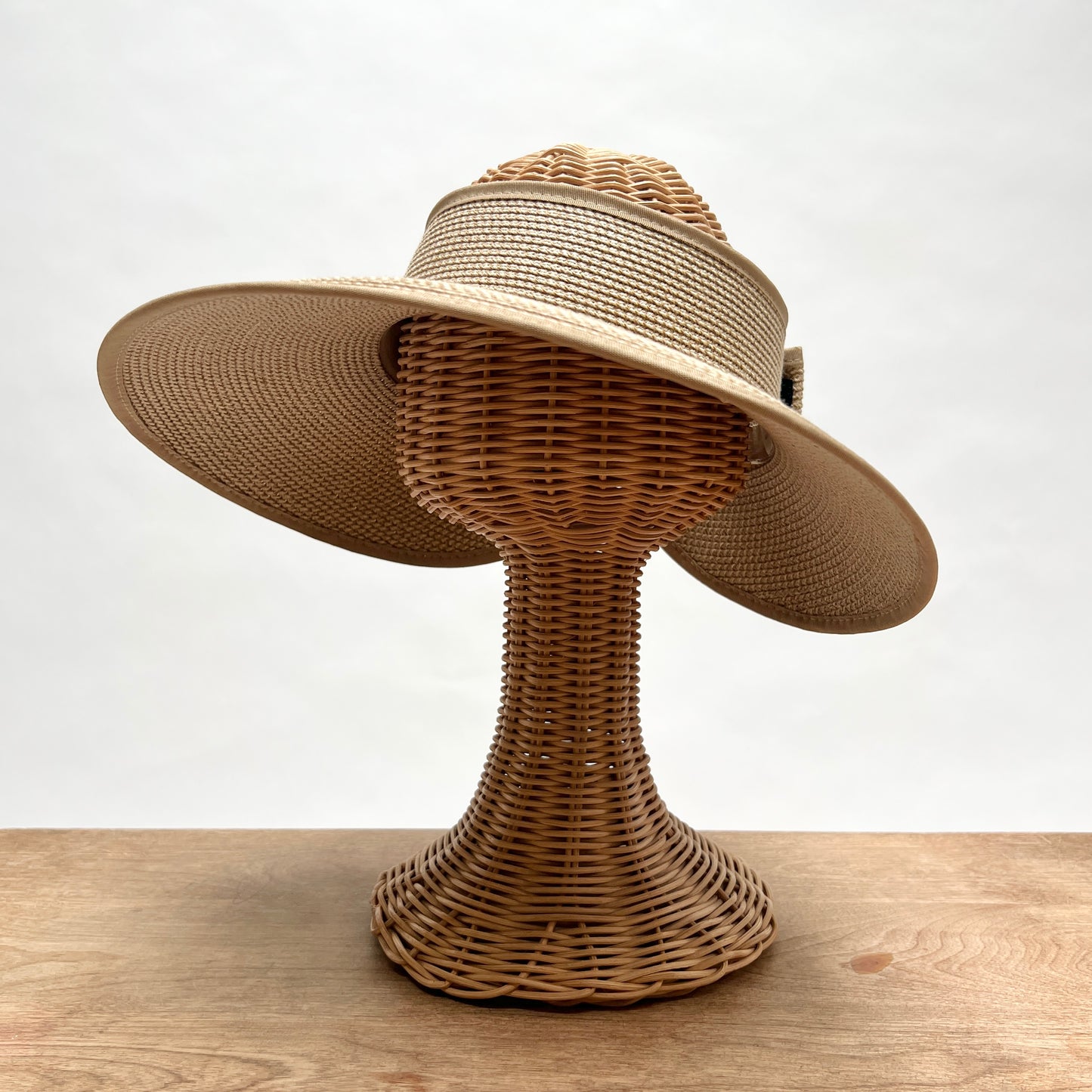 Roll Up Visor in Tan Tweed