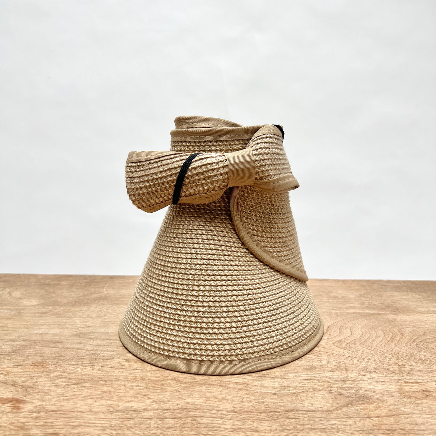 Roll Up Visor in Tan Tweed