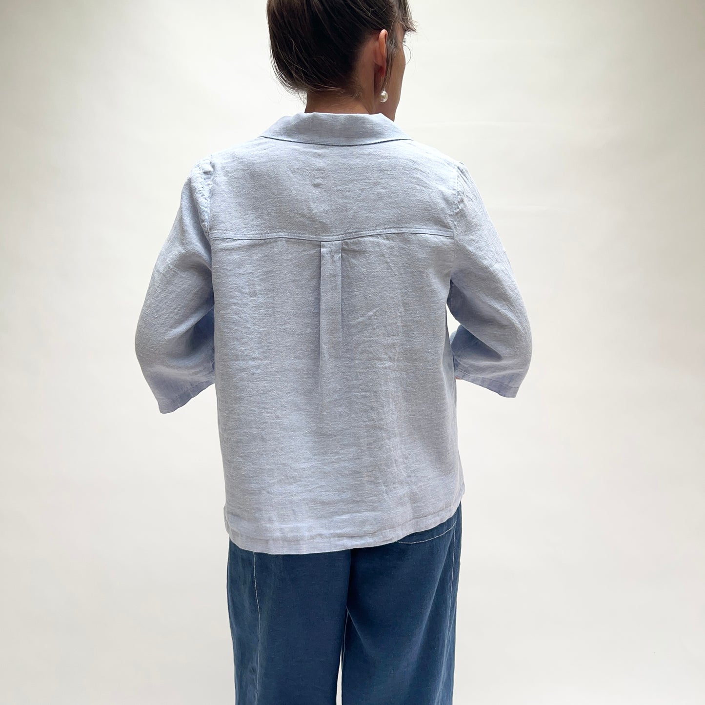 Linen Camp Shirt in Cornflower