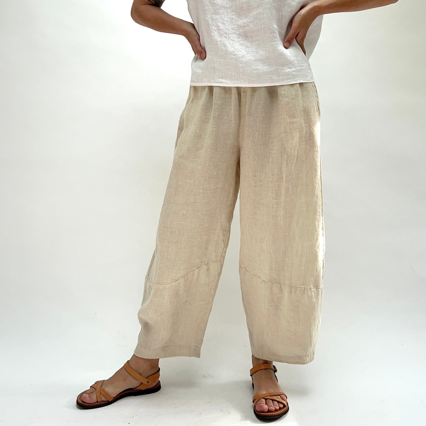 Hanky Linen Lantern Pant in Jicama
