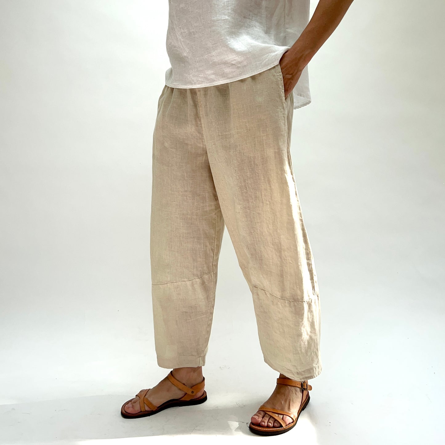 Hanky Linen Lantern Pant in Jicama