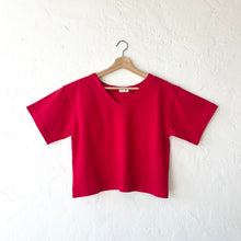 Load image into Gallery viewer, Pacific Cotton | Crop V-Neck in Kirsch
