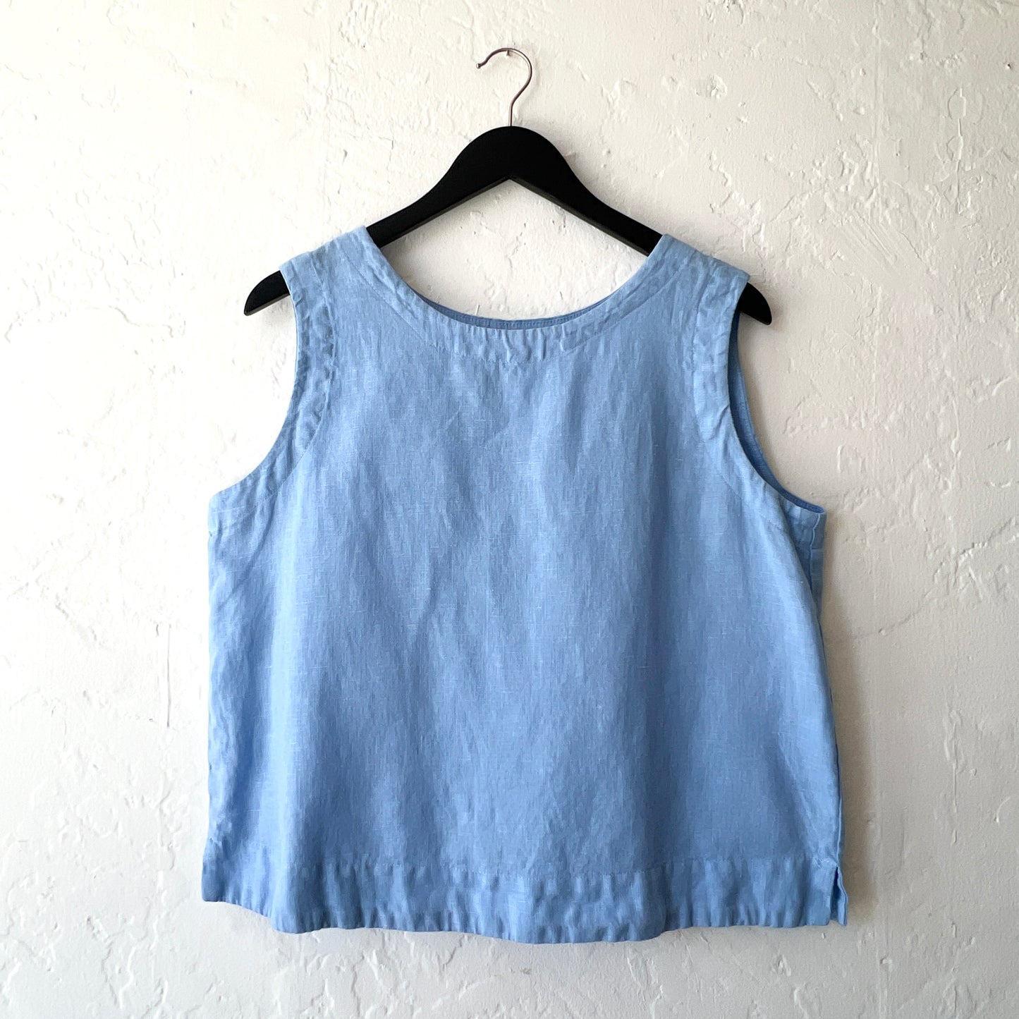 Boxy Linen Tank in Bellflower