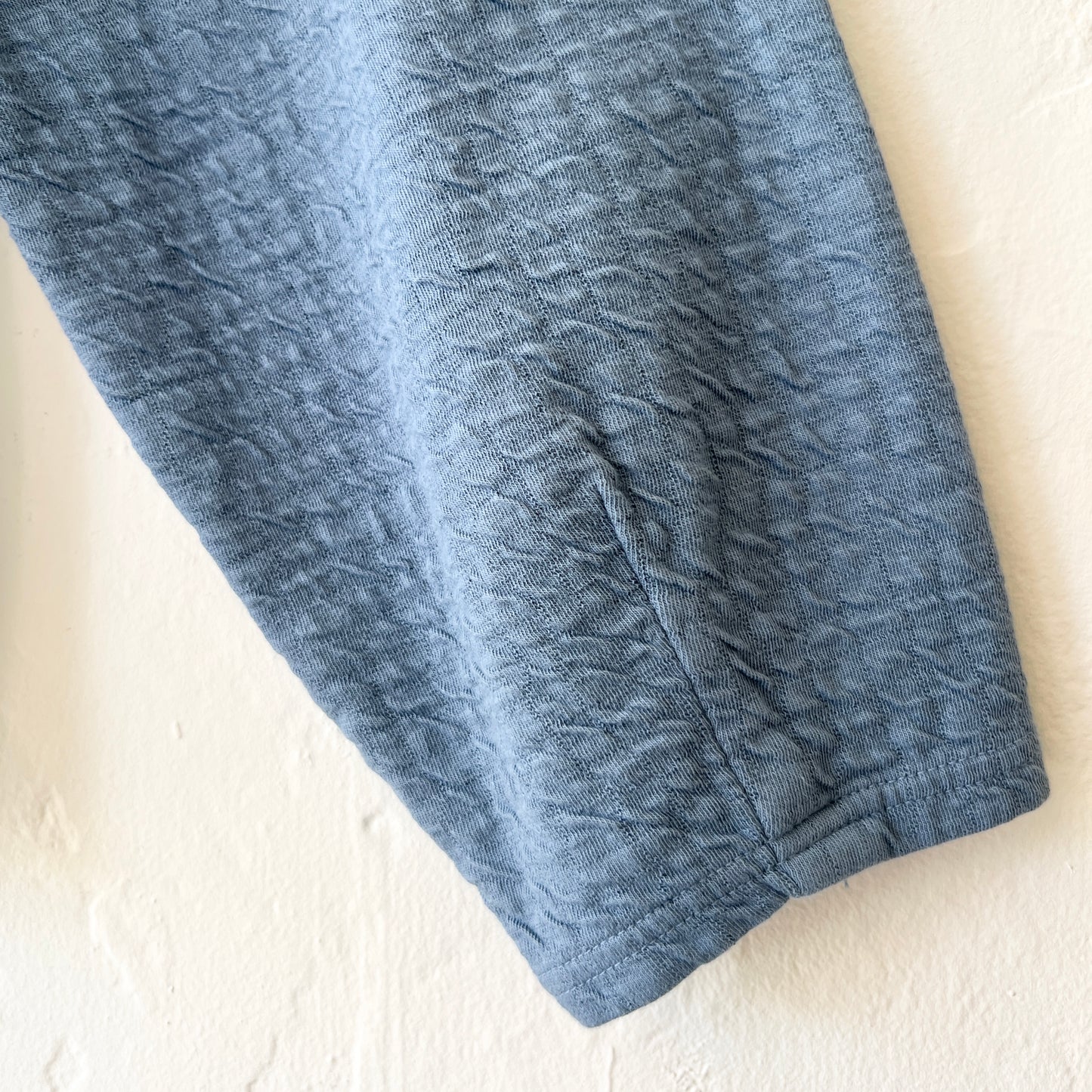 Pucker Doublecloth Mock Neck Top in Tidal