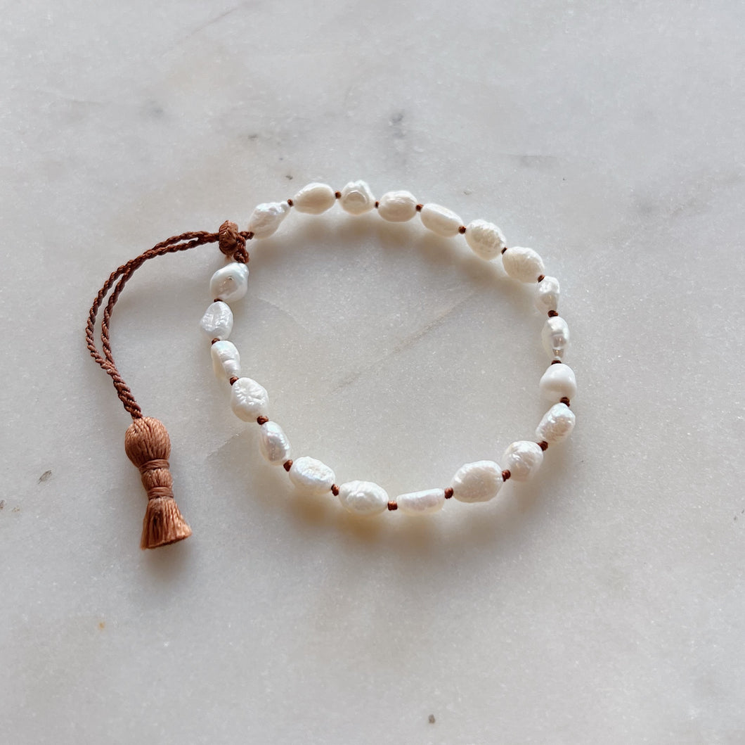 Lena Skadegard | Medium Organic Pearl Tassel Bracelet