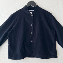 Load image into Gallery viewer, Bryn Walker | Corduroy Standing Collar Crop Jacket in Black
