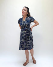 Load image into Gallery viewer, Mata Traders | Katie Wrap Dress in Micro Floral Navy
