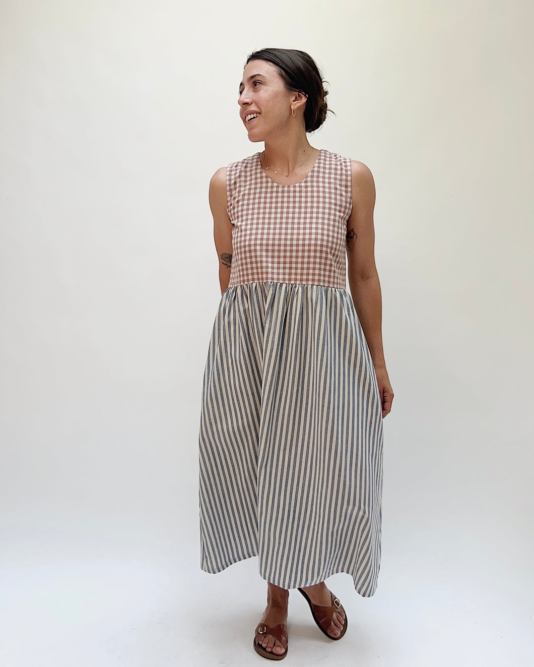 Mata Traders | Lilah Dress in Gingham Stripe Mix