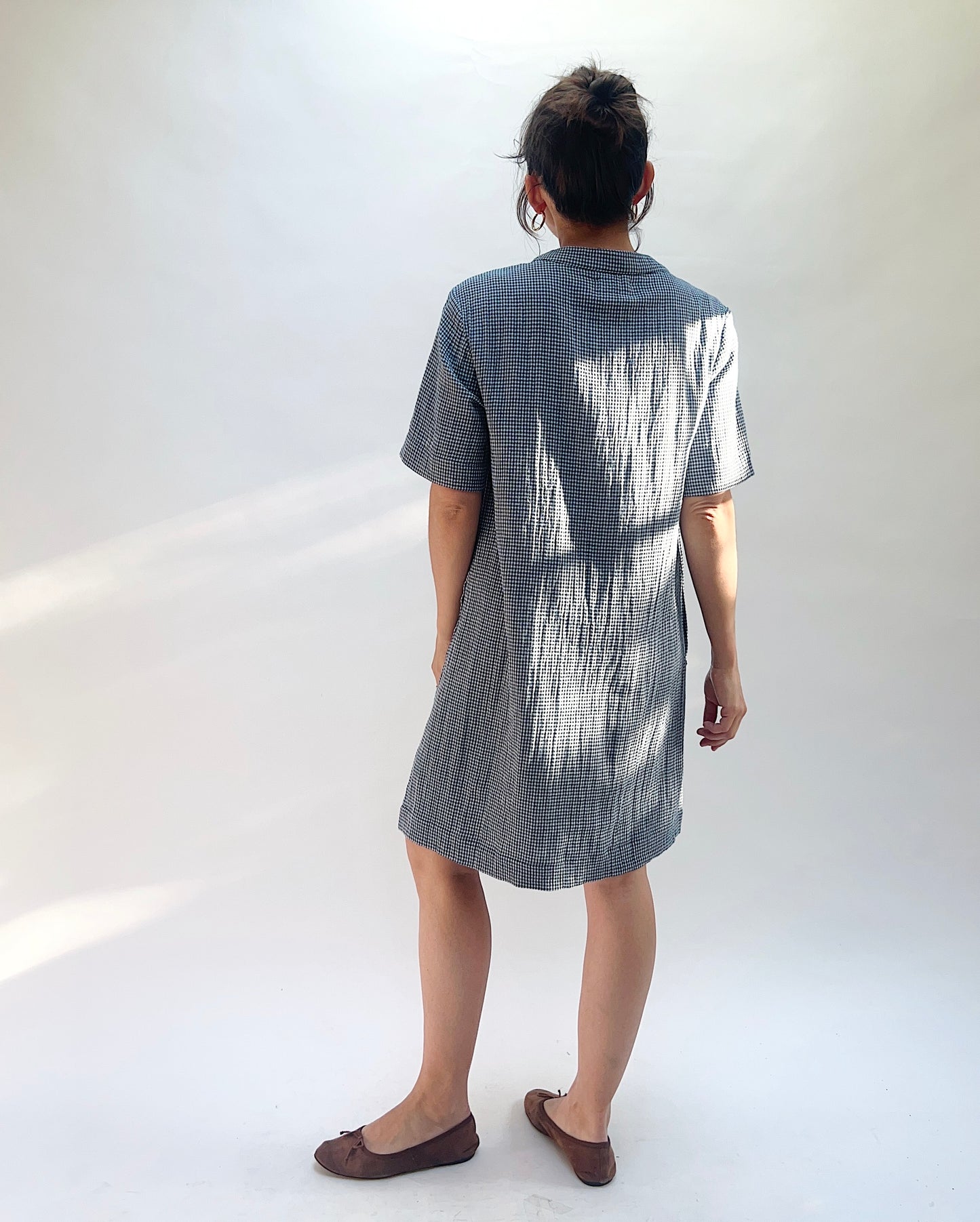Wren Dress in Navy Check