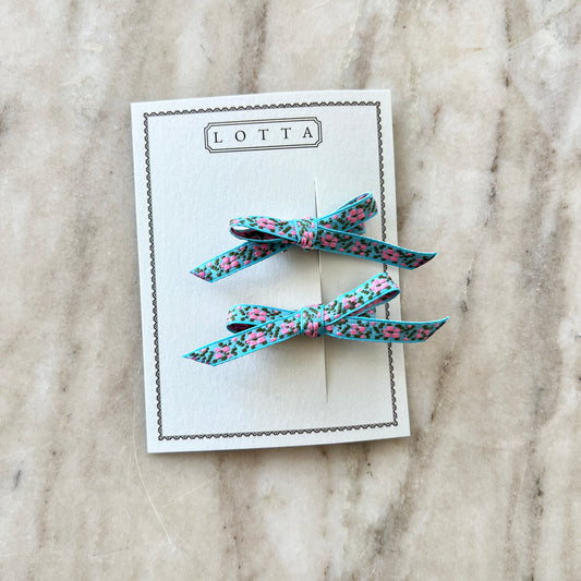 Blue & Pink Mini Bow Set