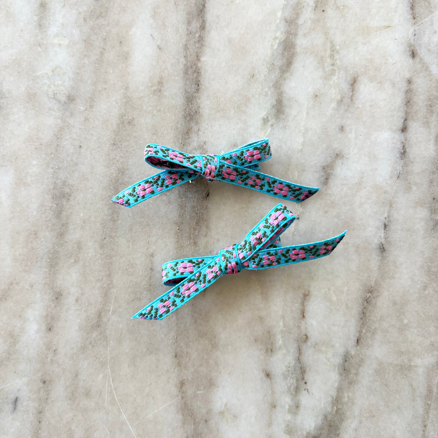 Blue & Pink Mini Bow Set