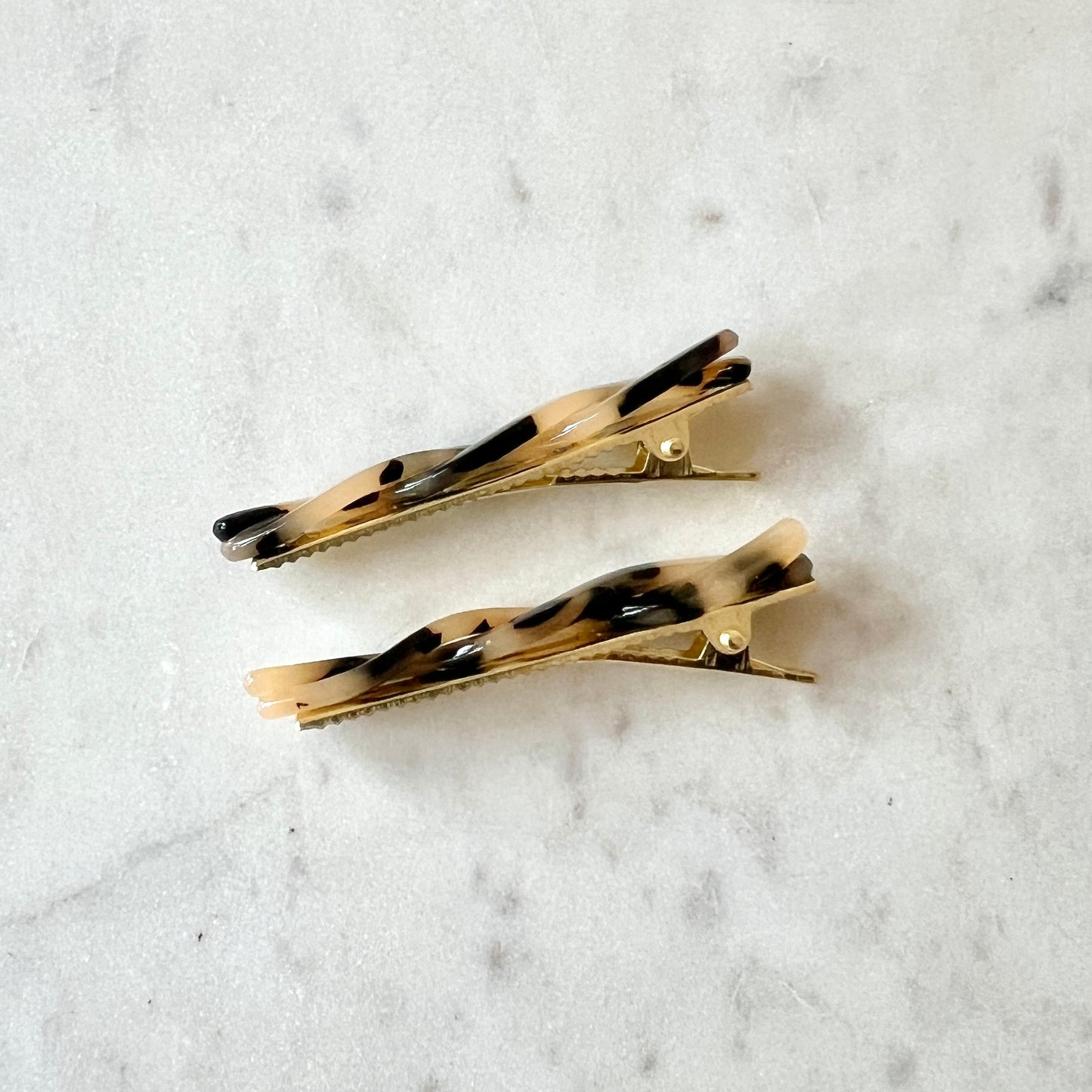 Light Tortoise Hair Twist Clip Set