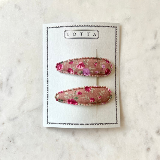 Dusty Rose Floral Hair Clip Set