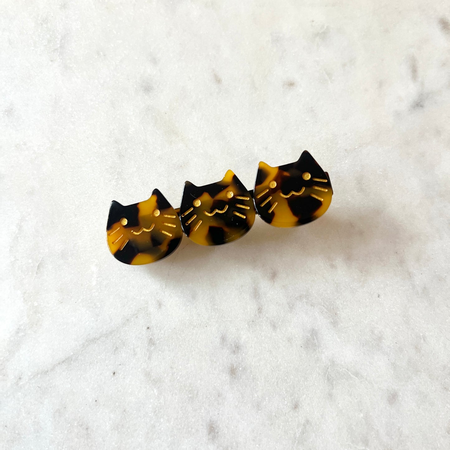 Cute Cats Hair Clip in Tortoise