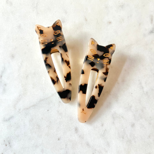Cat Duo Clips in Light Tortoise