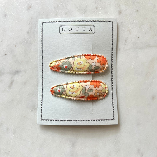 Peach Floral Hair Clip Set