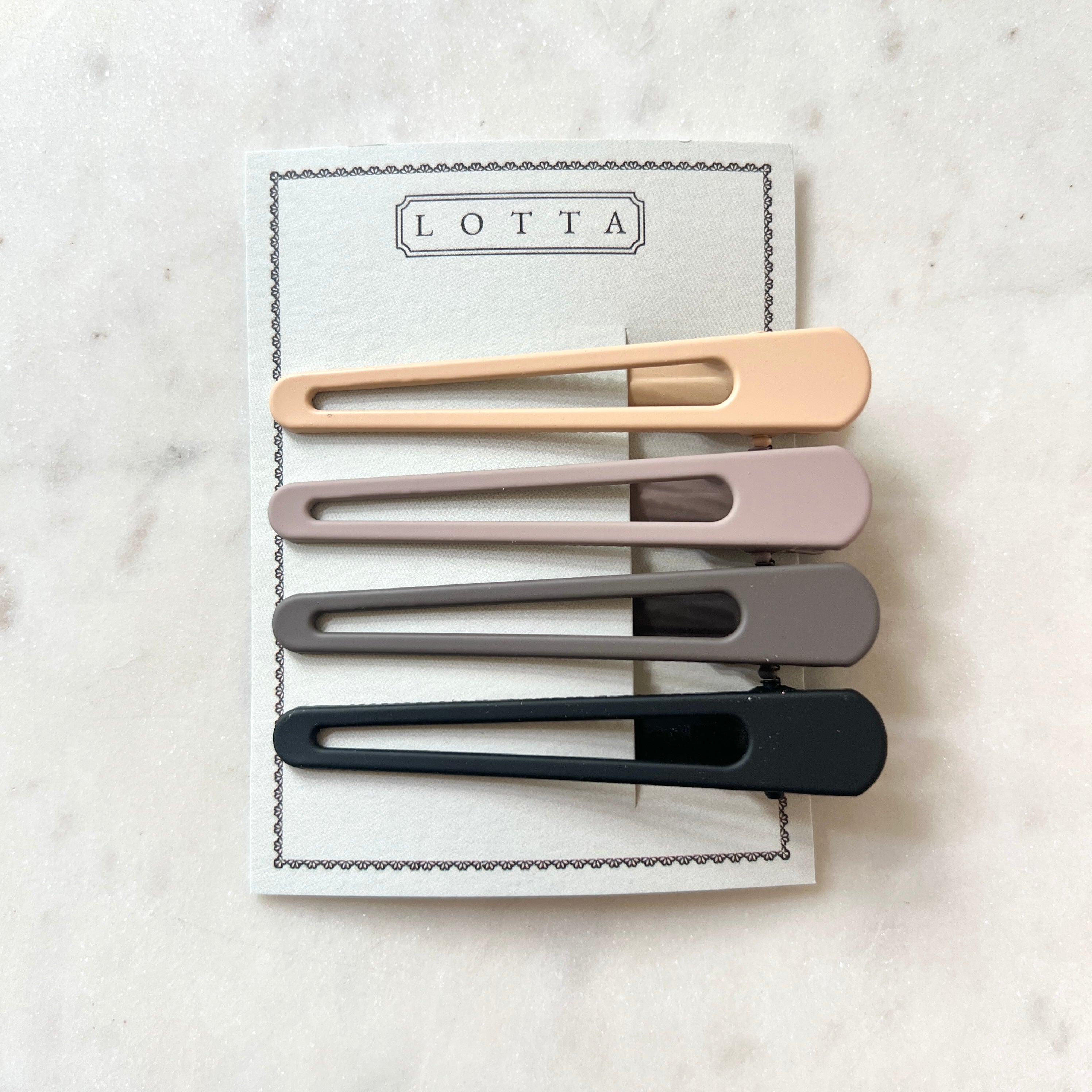 Set of Four Neutral Hair Clips – Dotter