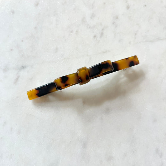 Knotted Bow Barrette in Tortoise