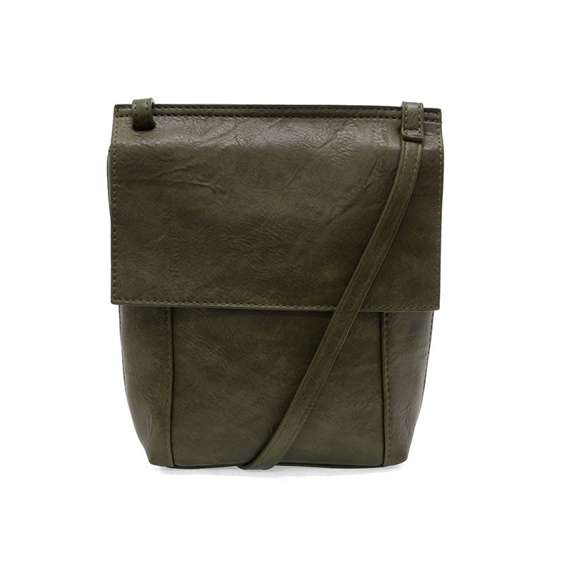 Jensy Front Flap Crossbody Bag in Dark Olive