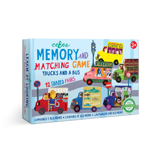 Eeboo | Trucks & a Bus Little Memory & Matching Game