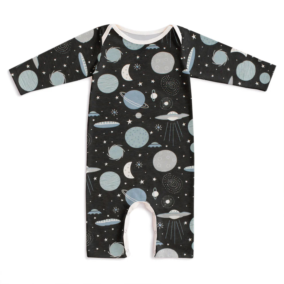 Winter Water Factory | Long Sleeve Romper in Space Print