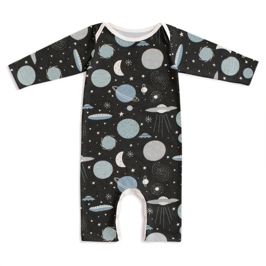 Winter Water Factory | Long Sleeve Romper in Space Print