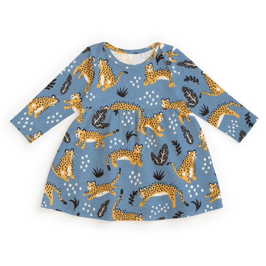 Winter Water Factory | Lausanne Dress in Lake Blue Wildcats Print