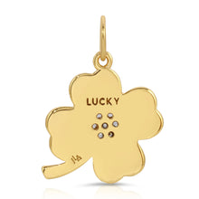 Load image into Gallery viewer, Gold Lucky Clover Necklace with Cubic Zirconia
