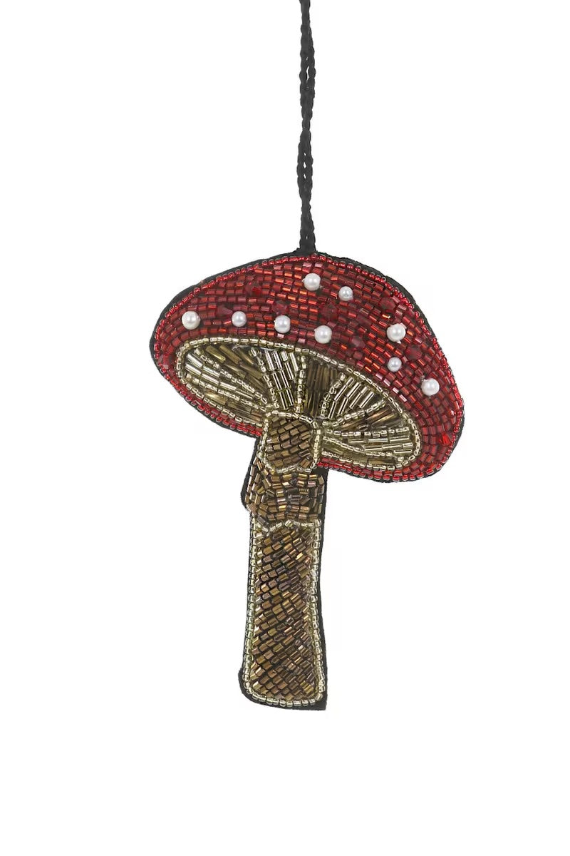 Tinsel Mushroom Ornament