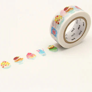 Decorative tape with colorful designs on a white background