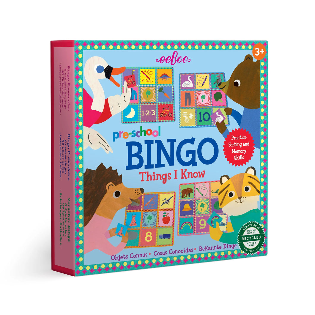 Eeboo | Preschool Things I Know Bingo