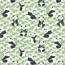 Load image into Gallery viewer, Winter Water Factory | Footed Romper in Green Pandas Print
