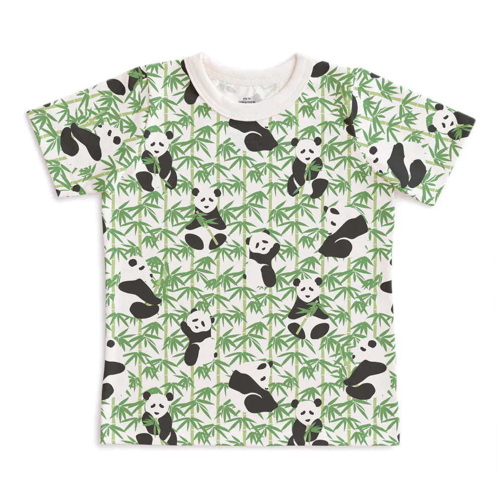 Winter Water Factory | Tee in Green Pandas Print