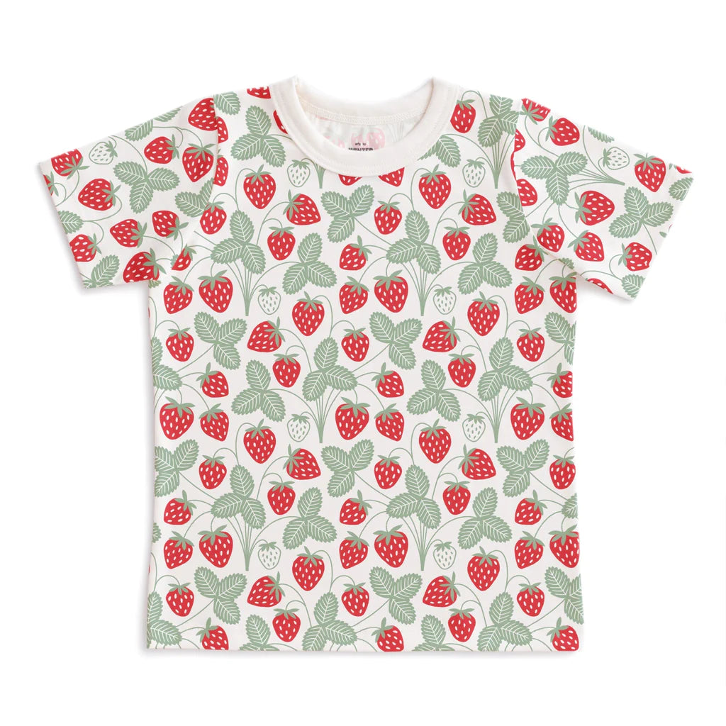 Short Sleeve Tee in Strawberries Print