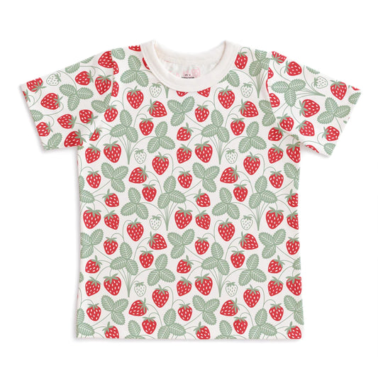 Short Sleeve Tee in Strawberries Print
