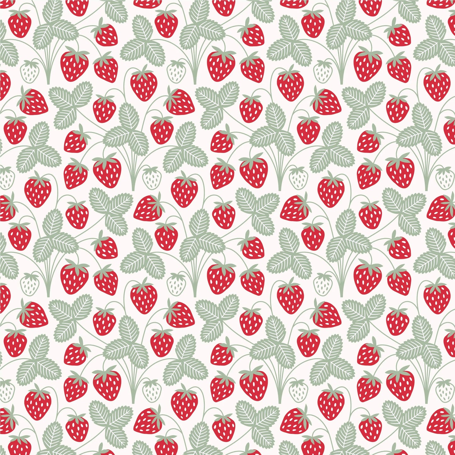 Terry Shorts in Red & Green Strawberries Print