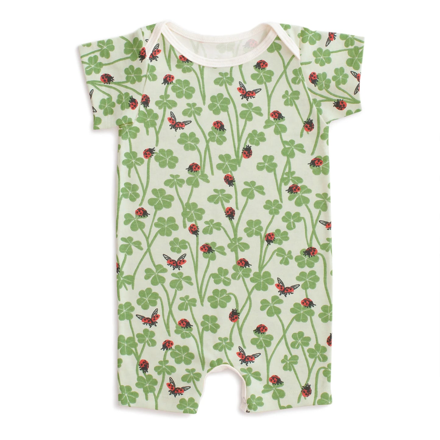 Summer Romper in Clover & Ladybugs Green
