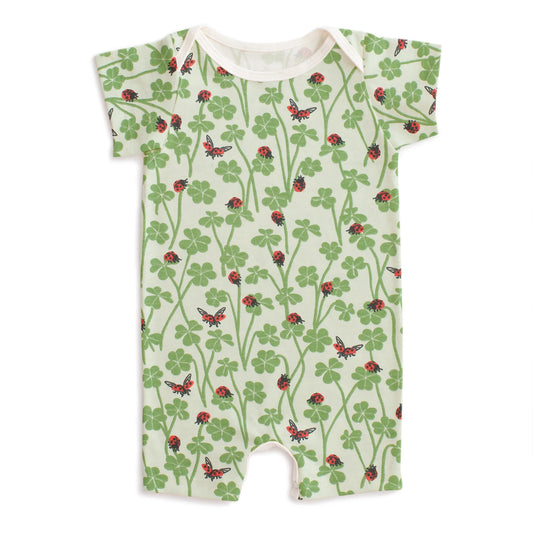 Summer Romper in Clover & Ladybugs Green