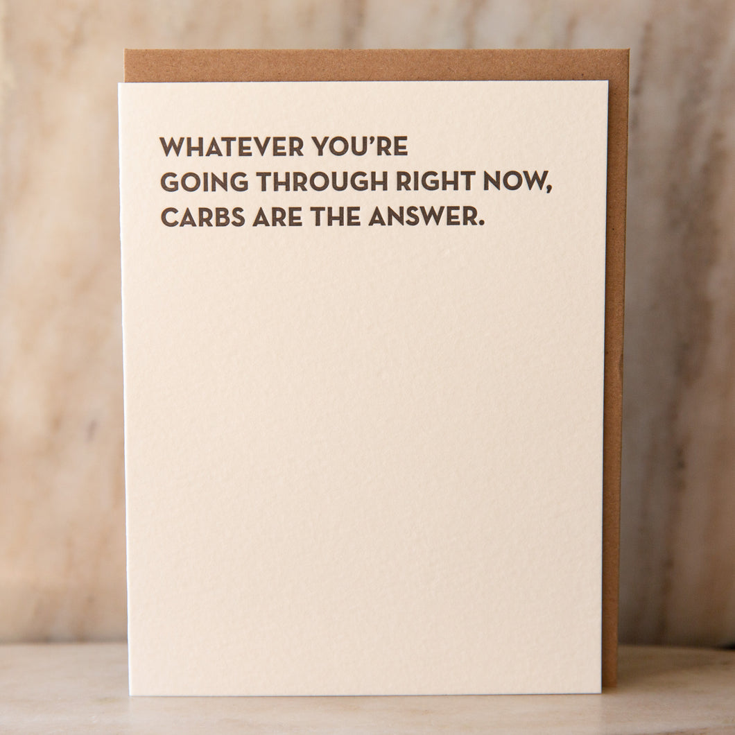 Carbs Are The Answer Card