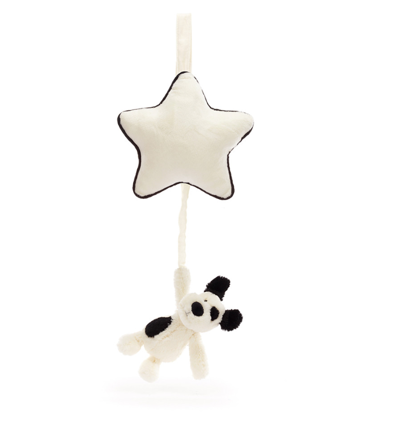 Jellycat | Bashful Black & Cream Puppy Musical Pull
