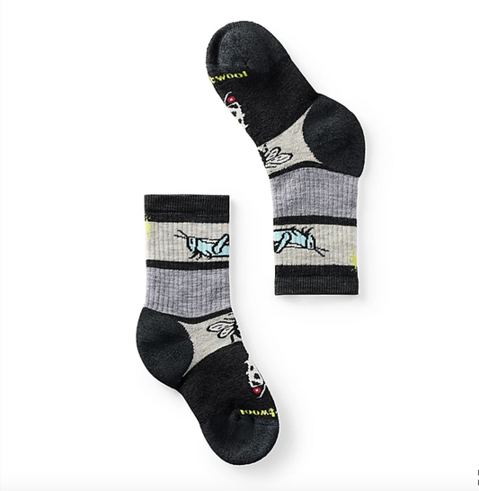 Smartwool | Kids' Hike Full Cushion Garden Bugs Crew Socks in Charcoal
