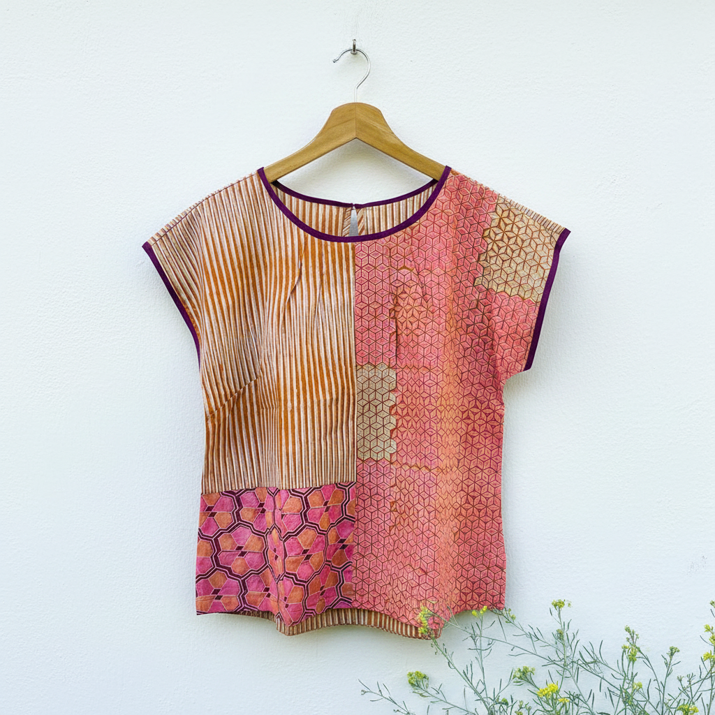 Moet Top in Orange Diamonds